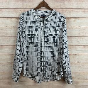 The Limited • black and white patterned blouse top